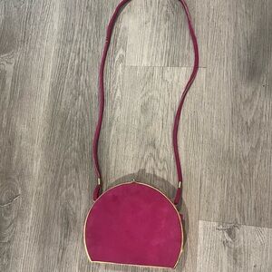 Elegant Pink Half-Moon Shoulder Bag